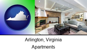 Arlington Virginia a living room in a luxury apartment