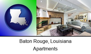 Baton Rouge, Louisiana - a living room in a luxury apartment
