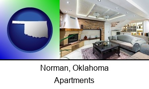 Norman, Oklahoma - a living room in a luxury apartment
