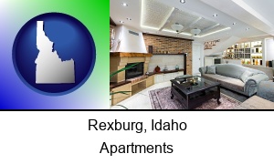 Rexburg, Idaho - a living room in a luxury apartment