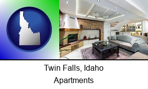 Twin Falls, Idaho - a living room in a luxury apartment