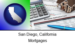 San Diego, California - a mortgage application form