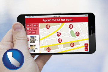 apartments for rent with California map icon