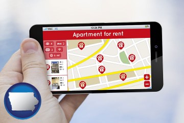 apartments for rent with Iowa map icon