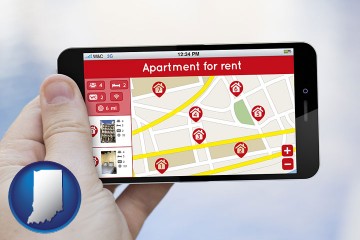apartments for rent with Indiana map icon