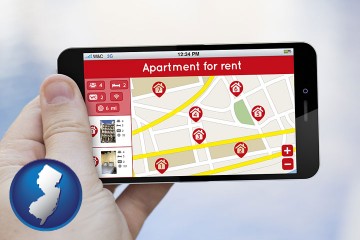 apartments for rent with New Jersey map icon