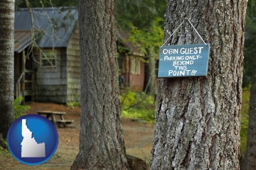 rental cabins with Idaho map icon