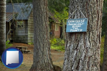 rental cabins with New Mexico map icon