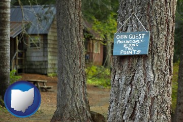 rental cabins with Ohio map icon