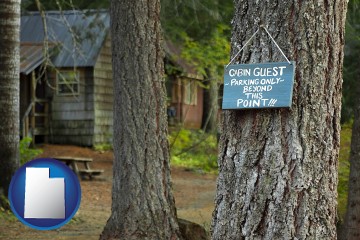 rental cabins with Utah map icon