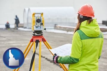 surveying services with Idaho map icon