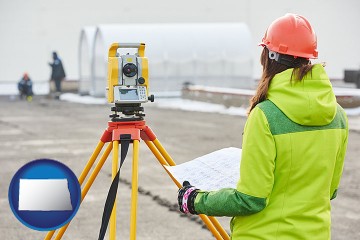 surveying services with North Dakota map icon