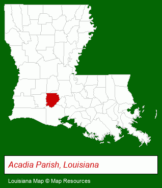Louisiana map, showing the general location of Rayne Building & Loan Association