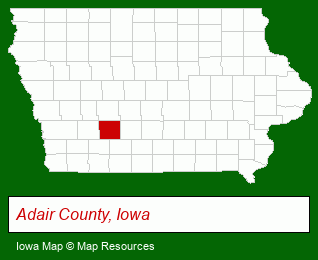 Iowa map, showing the general location of Mikkey's