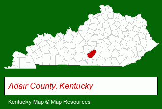 Kentucky map, showing the general location of United Country Heavenly Hollow