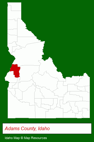Idaho map, showing the general location of Meadowcreek Golf Resort