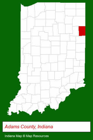 Indiana map, showing the general location of Kintz Insurance LLC