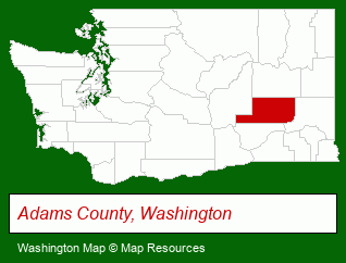 Washington map, showing the general location of Sun Basin Properties Inc