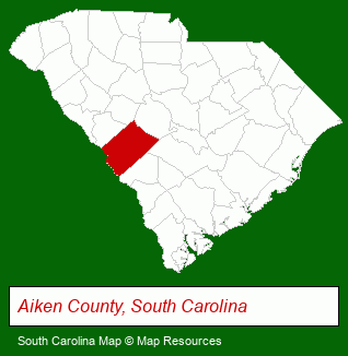 South Carolina map, showing the general location of Aiken Housing Center