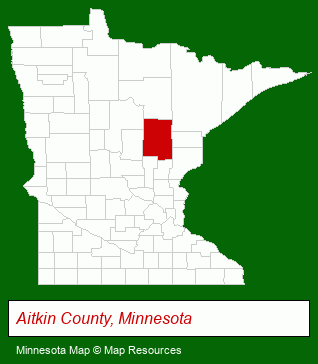 Minnesota map, showing the general location of Woods & Shores Real Estate Inc