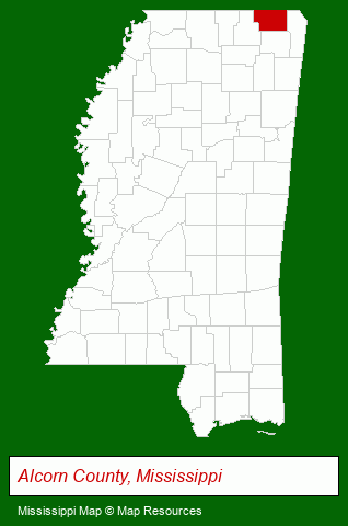 Mississippi map, showing the general location of Jumper Realty & Associates