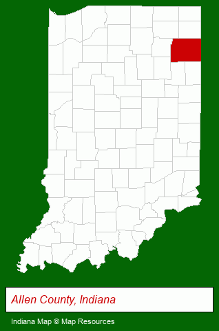 Indiana map, showing the general location of Midwest Business Brokers Inc