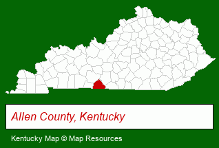 Kentucky map, showing the general location of Mills Auction & Real Estate