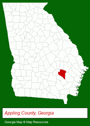 Georgia map, showing the general location of Atkins Agency