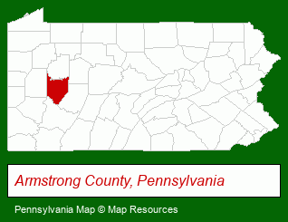 Pennsylvania map, showing the general location of Armstrong County BLDG & Loan