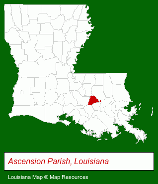 Louisiana map, showing the general location of Rollin Homes