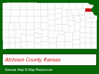 Kansas map, showing the general location of Atchison Housing Authority