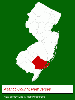New Jersey map, showing the general location of Spartec Llc