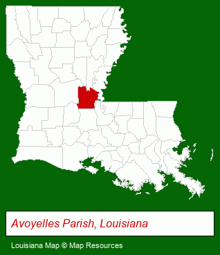 Louisiana map, showing the general location of Marksville Housing Authority