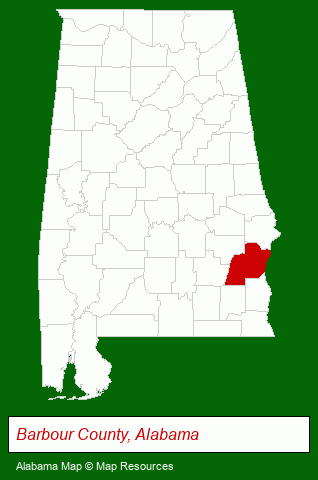 Alabama map, showing the general location of Eufaula Housing Authority