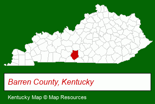 Kentucky map, showing the general location of Harston Hide A Way Cabin Rent