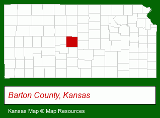Kansas map, showing the general location of Moses Enterprises Inc