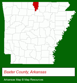 Arkansas map, showing the general location of Gilbert Realty