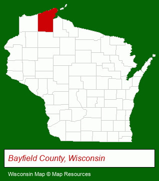 Wisconsin map, showing the general location of Superior Rentals