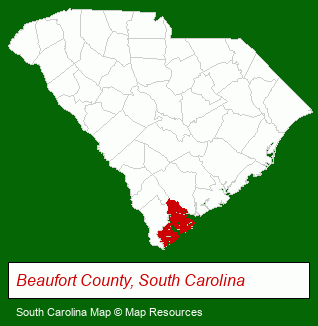South Carolina map, showing the general location of Robbie Bunting
