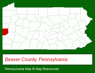 Pennsylvania map, showing the general location of Willard M Lewis Company