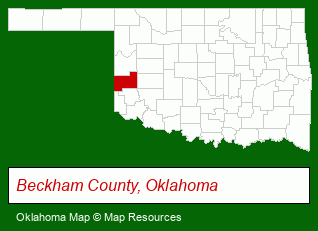 Oklahoma map, showing the general location of Laketime Retreat