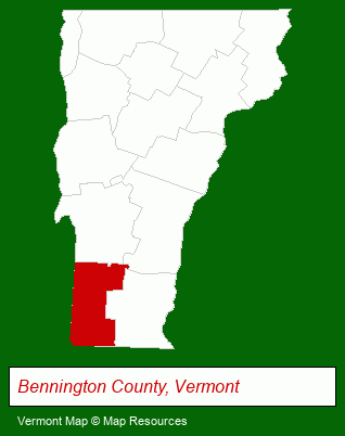 Vermont map, showing the general location of Duo Corporation