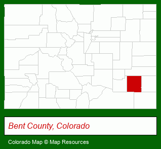 Colorado map, showing the general location of Bent County Health Care Center