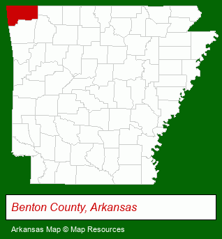 Arkansas map, showing the general location of Villages of Cross Creek