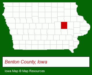 Iowa map, showing the general location of Iowa Land Management Company