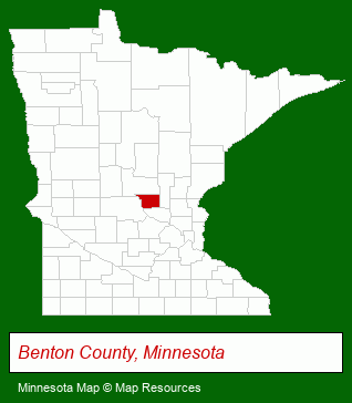 Minnesota map, showing the general location of St Cloud Campground & RV Park