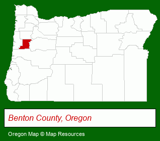 Oregon map, showing the general location of Philomath Realty