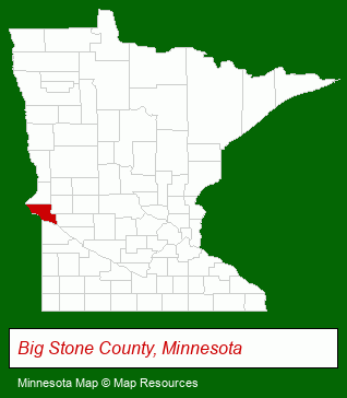 Minnesota map, showing the general location of Big Stone County Housing