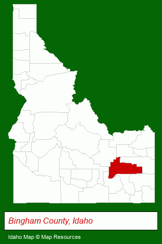 Idaho map, showing the general location of Manwaring KIPP Law Office