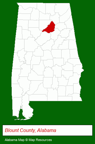Alabama map, showing the general location of TLC Nursing Center